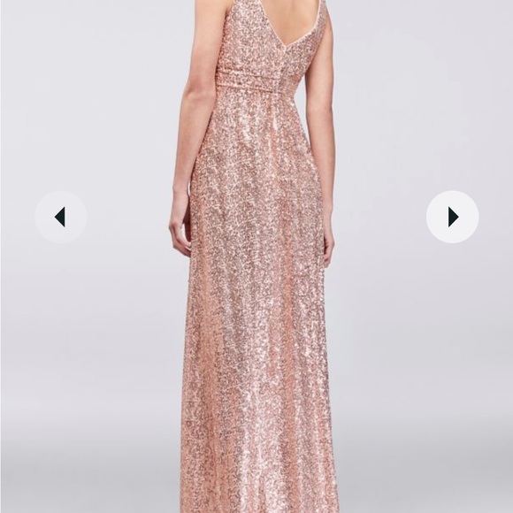 NWT David’s Bridal Silver Sequin Gown - Picture 2 of 7